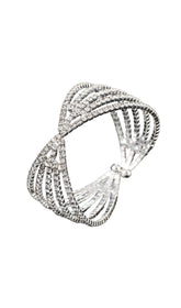 Silbernes Manschettenarmband mit Diamanten